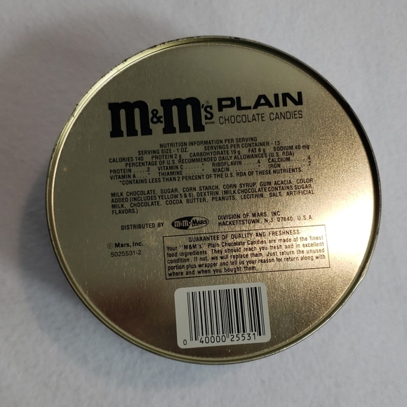 Vintage 1988 M&M's Candy Tin Round Blue Purple - Picture 6 of 9